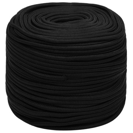 vidaXL Cuerda de trabajo poliéster negro 6 mm 25 m