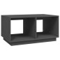 vidaXL Mesa de centro madera maciza de pino gris 80x50x40 cm