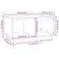 vidaXL Mesa de centro madera maciza de pino gris 80x50x40 cm