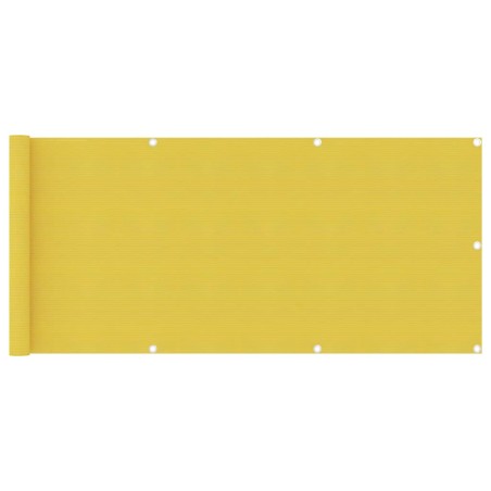 vidaXL Toldo para balcón HDPE amarillo 75x300 cm 