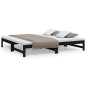 vidaXL Sofá cama extraíble madera maciza de pino negro 2x(90x190) cm