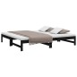 vidaXL Sofá cama extraíble madera maciza de pino negro 2x(90x190) cm