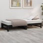 vidaXL Sofá cama extraíble madera maciza de pino negro 2x(90x190) cm