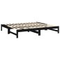 vidaXL Sofá cama extraíble madera maciza de pino negro 2x(90x190) cm