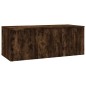 vidaXL Mueble para TV madera contrachapada roble ahumado 80x34x30 cm vidaXL Mueble para TV madera contrachapada roble ahumado 80x34x30 cm