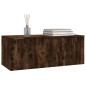 vidaXL Mueble para TV madera contrachapada roble ahumado 80x34x30 cm vidaXL Mueble para TV madera contrachapada roble ahumado 80x34x30 cm