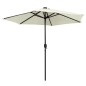 vidaXL Sombrilla con luces LED y palo de aluminio blanco arena 270 cm