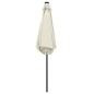 vidaXL Sombrilla con luces LED y palo de aluminio blanco arena 270 cm