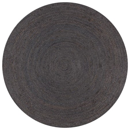  vidaXL Alfombra de yute tejida a mano redonda gris 150 cm