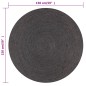 vidaXL Alfombra de yute tejida a mano redonda gris 150 cm vidaXL Alfombra de yute tejida a mano redonda gris 150 cm