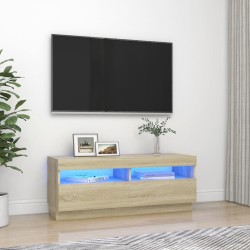 vidaXL Mueble de TV con luces LED roble Sonoma 100x35x40 cm