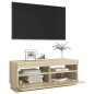 vidaXL Mueble de TV con luces LED roble Sonoma 100x35x40 cm