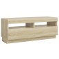 vidaXL Mueble de TV con luces LED roble Sonoma 100x35x40 cm