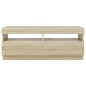 vidaXL Mueble de TV con luces LED roble Sonoma 100x35x40 cm