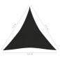 vidaXL Toldo de vela negro HDPE 160 g/m² 3,6x3,6x3,6 m