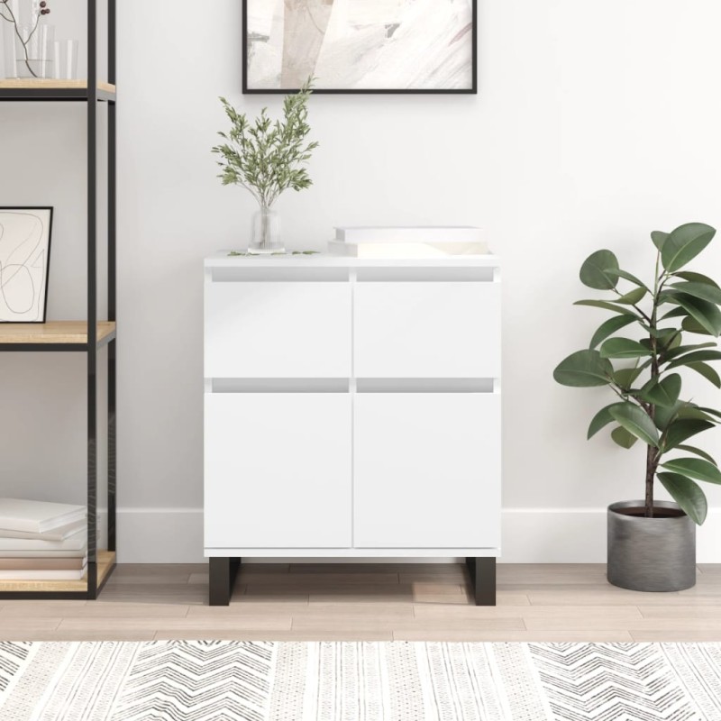 vidaXL Aparador de madera contrachapada blanco 60x35x70 cm