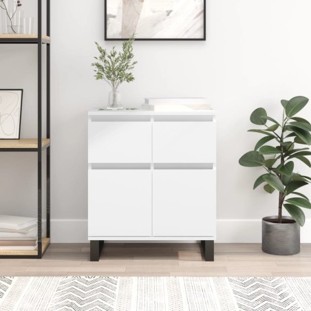 vidaXL Aparador de madera contrachapada blanco 60x35x70 cm