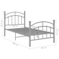vidaXL Estructura de cama de metal gris 90x200 cm