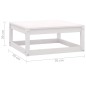 vidaXL Reposapiés de jardín madera maciza de pino blanco 70x70x30 cm vidaXL Reposapiés de jardín madera maciza de pino blanco 70x70x30 cm