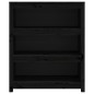 vidaXL Estantería madera maciza de pino negra 80x35x97 cm