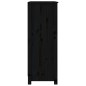 vidaXL Estantería madera maciza de pino negra 80x35x97 cm