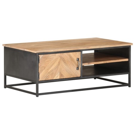 vidaXL Mesa de centro de madera maciza de acacia 90x50x35 cm