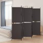 vidaXL Biombo divisor de 5 paneles de tela marrón 250x200 cm vidaXL Biombo divisor de 5 paneles de tela marrón 250x200 cm