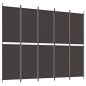 vidaXL Biombo divisor de 5 paneles de tela marrón 250x200 cm vidaXL Biombo divisor de 5 paneles de tela marrón 250x200 cm