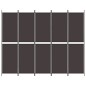 vidaXL Biombo divisor de 5 paneles de tela marrón 250x200 cm vidaXL Biombo divisor de 5 paneles de tela marrón 250x200 cm