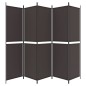 vidaXL Biombo divisor de 5 paneles de tela marrón 250x200 cm vidaXL Biombo divisor de 5 paneles de tela marrón 250x200 cm