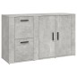 vidaXL Aparador de madera contrachapada gris hormigón 100x33x59,5 cm vidaXL Aparador de madera contrachapada gris hormigón 100x33x59,5 cm