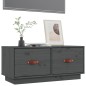 vidaXL Mueble de TV de madera maciza de pino gris 80x34x35 cm