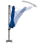 vidaXL Sombrilla voladiza con poste de aluminio azul celeste 300 cm vidaXL Sombrilla voladiza con poste de aluminio azul celeste 300 cm