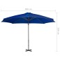 vidaXL Sombrilla voladiza con poste de aluminio azul celeste 300 cm vidaXL Sombrilla voladiza con poste de aluminio azul celeste 300 cm