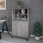 vidaXL Aparador alto de madera contrachapada gris Sonoma 60x36x110 cm vidaXL Aparador alto de madera contrachapada gris Sonoma 60x36x110 cm