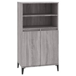 vidaXL Aparador alto de madera contrachapada gris Sonoma 60x36x110 cm