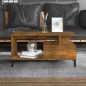 vidaXL Mesa de centro madera contrachapada roble ahumado 90x49x45 cm