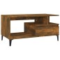 vidaXL Mesa de centro madera contrachapada roble ahumado 90x49x45 cm