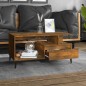 vidaXL Mesa de centro madera contrachapada roble ahumado 90x49x45 cm
