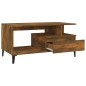vidaXL Mesa de centro madera contrachapada roble ahumado 90x49x45 cm