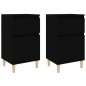 vidaxL Mesitas de noche negras 2 uds 40x35x70 cm vidaxL Mesitas de noche negras 2 uds 40x35x70 cm