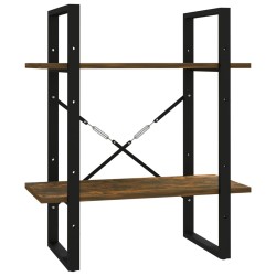 vidaXL Estantería contrachapada 2 niveles roble ahumado 60x30x70 cm