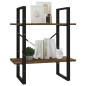 vidaXL Estantería contrachapada 2 niveles roble ahumado 60x30x70 cm vidaXL Estantería contrachapada 2 niveles roble ahumado 60x30x70 cm