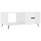 vidaXL Mesa de centro madera contrachapada blanco brillo 90x50x40 cm vidaXL Mesa de centro madera contrachapada blanco brillo 90x50x40 cm