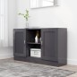 vidaXL Aparador de madera contrachapada gris brillante 120x30,5x70 cm