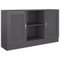 vidaXL Aparador de madera contrachapada gris brillante 120x30,5x70 cm