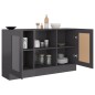 vidaXL Aparador de madera contrachapada gris brillante 120x30,5x70 cm