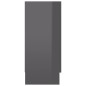 vidaXL Aparador de madera contrachapada gris brillante 120x30,5x70 cm