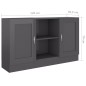 vidaXL Aparador de madera contrachapada gris brillante 120x30,5x70 cm