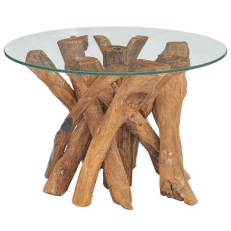 vidaXL Mesa de centro de madera flotante de teca maciza 60 cm